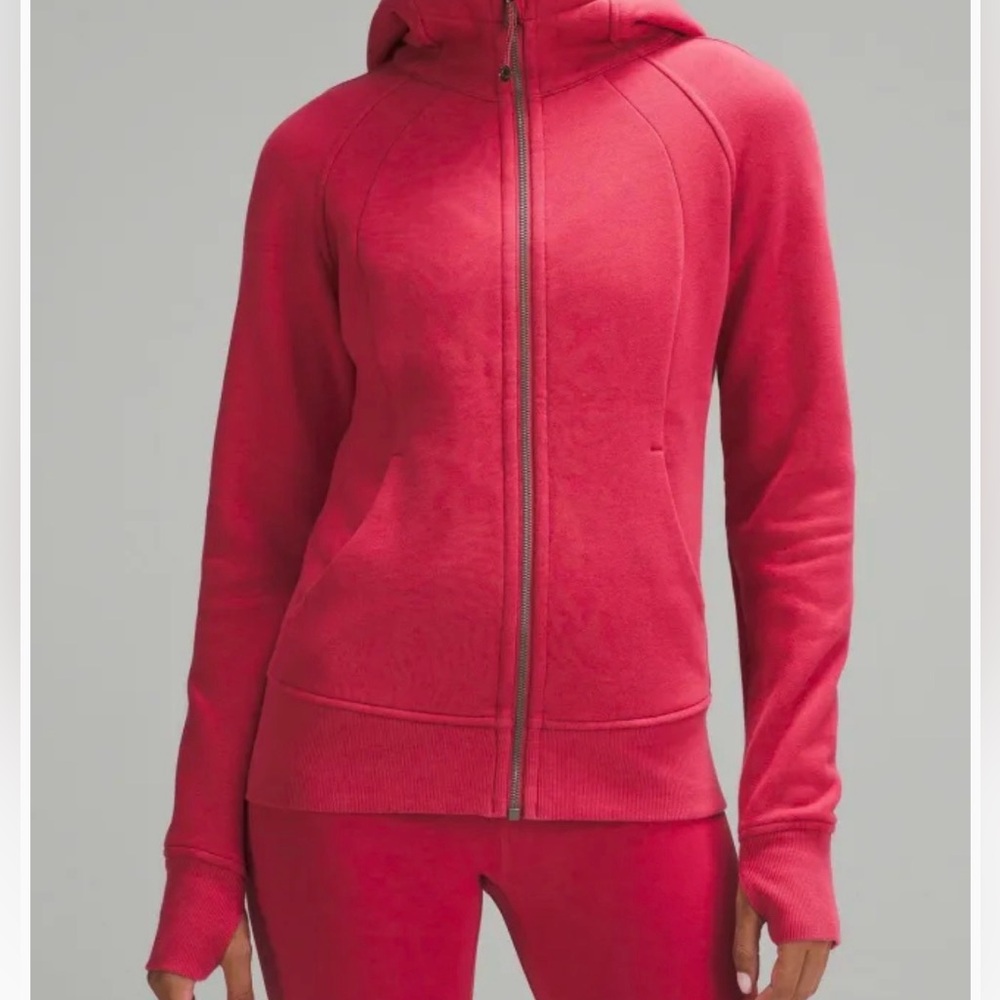 Lululemon Soft Fleece Scuba Hoodie Jacket Size 12 Pink Vintage Rose